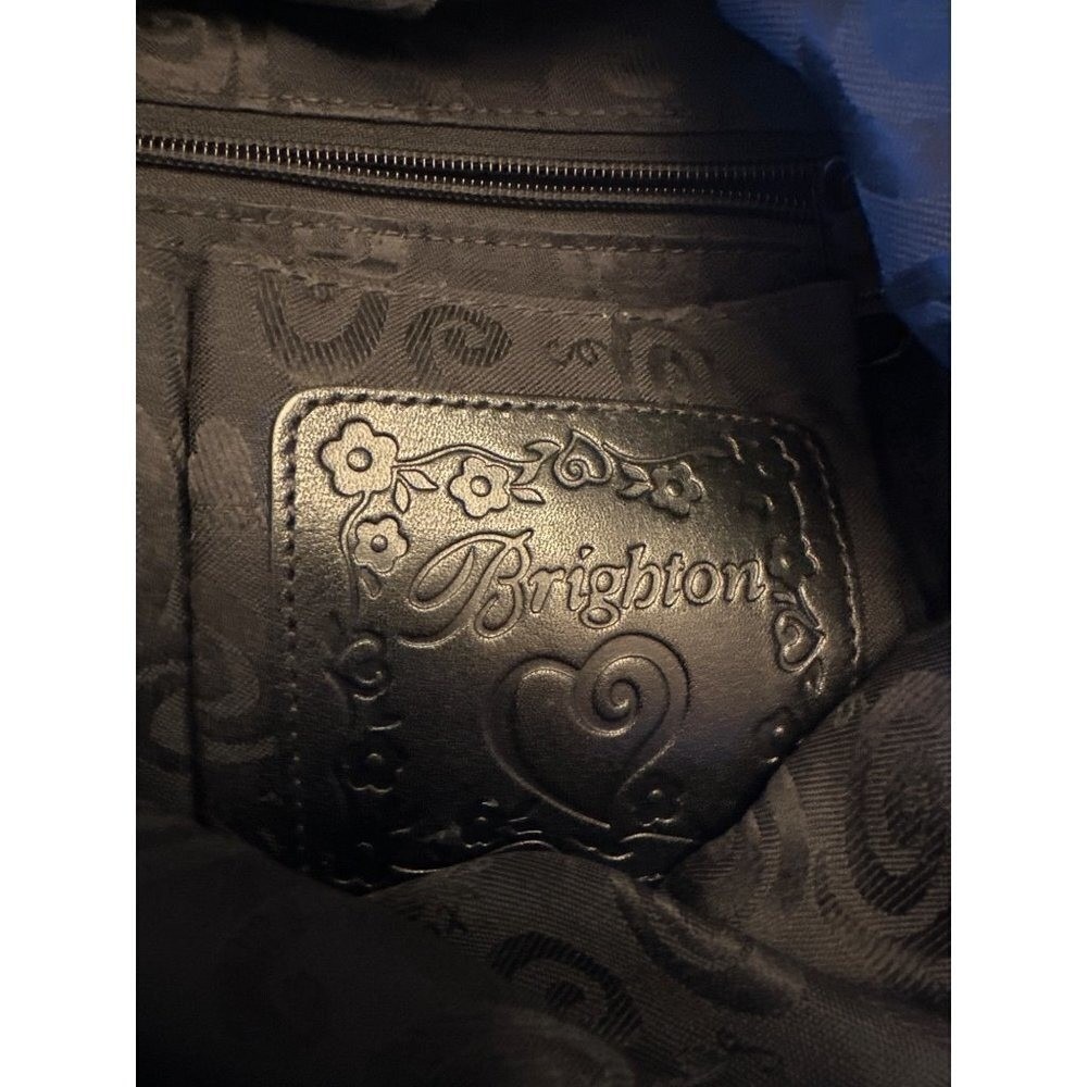 Brighton Straw Purse Leather Detail Shoulder Strap Silver Hardware - Picture 7 of 7